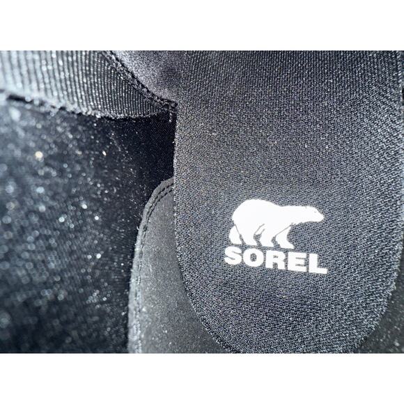 Sorel Evie Zip Bootie Wedge Women's 9.5 Waterproof Leather Black Sea Salt - Picture 8 of 11